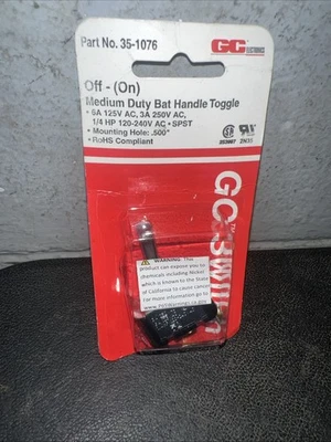 INTERRUPTOR GC 35-1076 SPDT ENCENDIDO-APAGADO-ENCENDIDO MANGO PALETA INTERRUPTOR 120-240V Foto 1 de 4