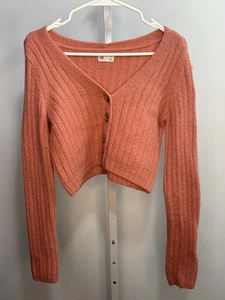 Cárdigan recortado So para mujer de nailon acrílico naranja, talla X-pequeño. 3J - Imagen 1 de 6