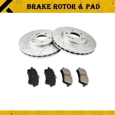 Kit de frenos delanteros de cerámica ranurados perforados para Mercedes-Benz CLK320 CLK350 C280 Foto 1 de 4