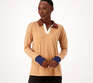 Top polo #1274 Cuddl Duds Comfortwear cuello en V talla M - Imagen 1 de 1