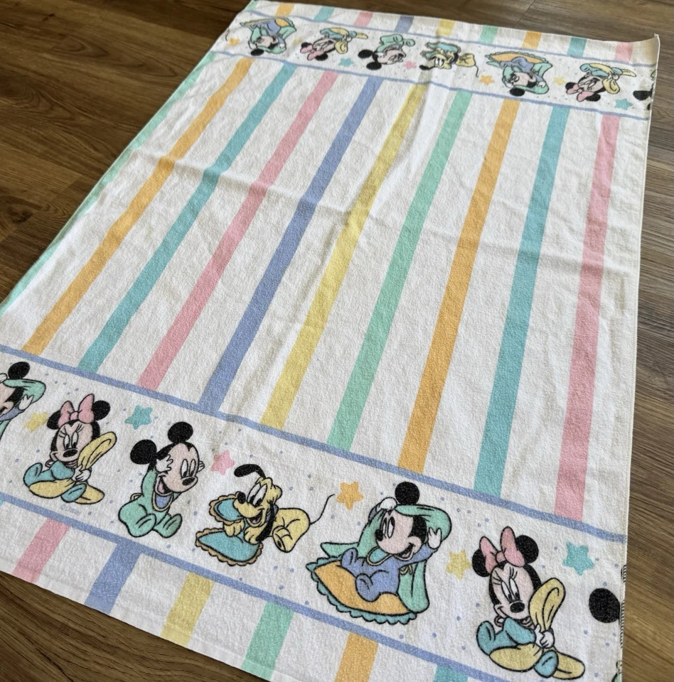 Винтажное пастельное одеяло Disney Baby для приема Dundee Mickey Minnie 90-е Y2K - Изображение 1 из 4