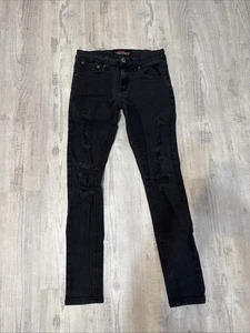 Men’s Copper Rivet Black Distressed Skinny Jeans Size 30x32 - Picture 1 of 4