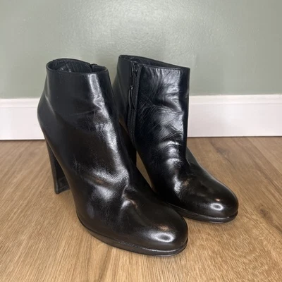 Stuart Weitzman Womens 8 Platform Booties Black Zip Minimalist High Heel Mobwife - Image 1 of 4