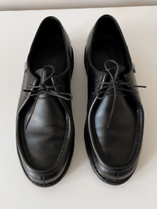 Paraboot x Etudes Black Leather Moc Shoes Size EUR 40 /US 7.5 /UK 6