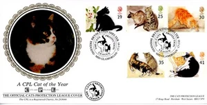 GB FDC 1995 Cats Benham Official Cats Protection League with Bridgend pm Cat 20£ - Bild 1 von 1