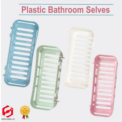 Bathroom Shelf Storage Rack Organizer Wall Mounted Shower Gel Shampoo Holder 2PK