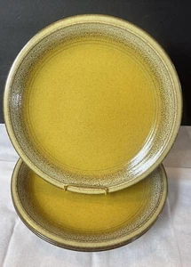 Seltenes 3er Set Vintage Mikasa Steinglasur Champagner Senf Gold Essplatten - Bild 1 von 11