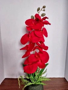 Artificial Phalaenopsis Orchid flower arrangement RED - Picture 1 of 3