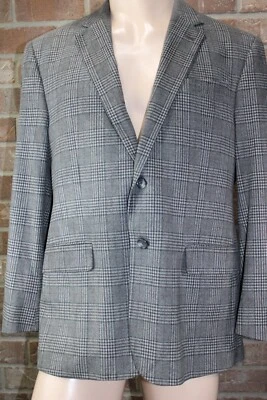 Jos A Bank Blazer 42S серый клетку микро велюр 100% Bemberg Joseph спортивное пальто - Изображение 1 из 4