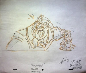 Fracasse 1999 TV SERIES SIGNED Moises Macasinag Production Hand Drawn Pencil - Picture 1 of 2
