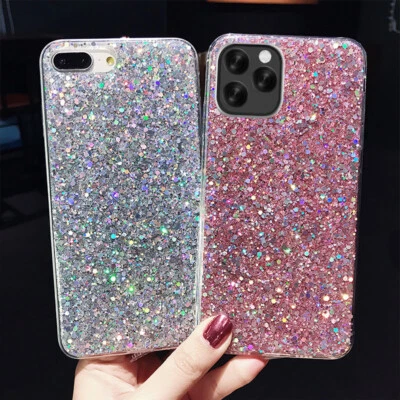 For iPhone 17 16 15 Air 14 Pro Max 13 12 Gel Bling Sparkle Soft Phone Case Cover - Image 1 of 4