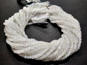 5 Strand Natural Rainbow Moonstone Rondelle Faceted 4-4.5mm Beads 13"inch R119 - Picture 1 of 5