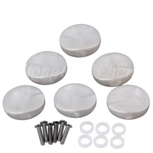 6 pz pulsanti in plastica testa per chitarra perla bianca tuning peg sintonizzatore testa 4 mm foro - Foto 1 di 6