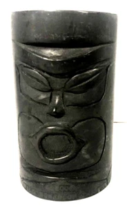 Tiki Statue geschnitzter Stein 3 1/8" Durchmesser selten - Bild 1 von 6