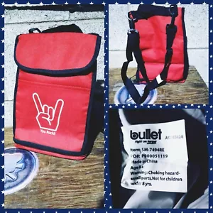 Insulated Red Lunch Canvas Bag Box Cooler YOU ROCK - Picture 1 of 4