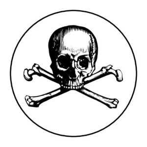 Halloween Totenkopf, Kreuz Knochen, Aufkleber, Etiketten, Tags, Piraten - Bild 1 von 1