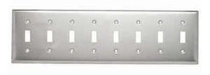 (1 pc) NEW Toggle Switch 8-Gang Brushed Finish Stainless Steel Wall Plate Cover - Picture 1 of 1