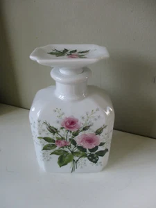 Limoges France Flask decanter Storage China Lovely Unusual item Roses Snowdrops - Picture 1 of 5