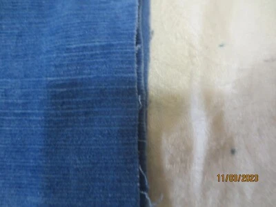 30 x 42"  Vintage  Blue Corduroy Stretch-y Cotton  Fabric Narrow Wale - Image 1 of 4