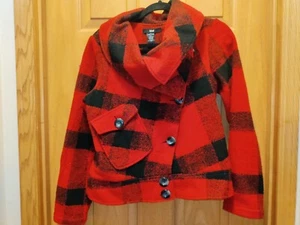 Anthropologie Kial crop buffalo plaid jacket sz medium - Picture 1 of 4