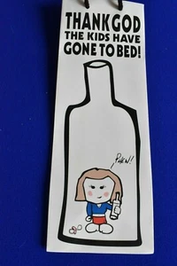 Botella Bolsa Regalo Mensaje Dibujos Animados - ¡Gracias a Dios los Niños se han ido a la Cama! - Imagen 1 de 4
