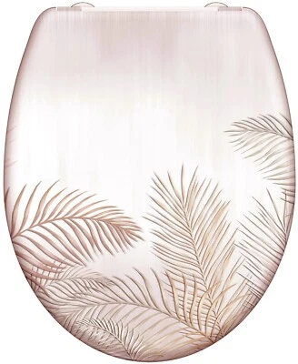Welltime WC Sitz Toilettendeckel PALM LEAVES mit Absenkautomatik 37,5x45,5cm