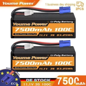 2 Stück 11,1V 3S 7500mAh Lipo Akku Hardcase EC5 für RC Auto & LKW - Bild 1 von 7