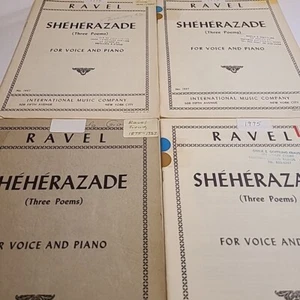 Sheherazade-Three Poems for Voice & Piano, Ravel Music book French Set Of 4 - Picture 1 of 9