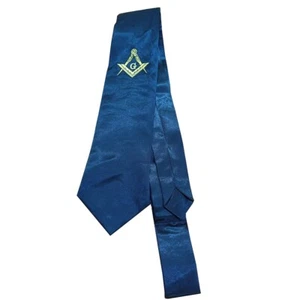 Masonic regalia Master mason Neck ties Embroidered neck Tie with Yellow Thread - Picture 1 of 4