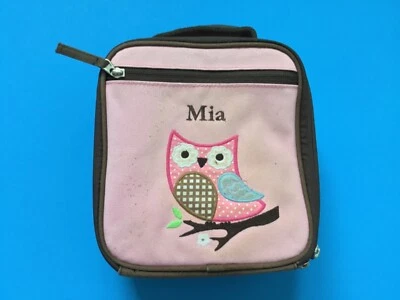 Fiambrera clásica Pottery Barn Kids Pink Owl Mackenzie Mia Foto 1 de 4