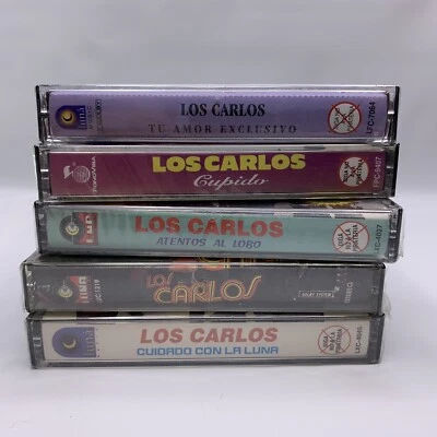 Grupo Los Carlos 5 Cassette Lot Cumbias Atentos al lobo Tu Amor Exclusivo New - Image 1 of 4