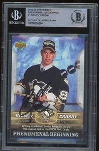 Sidney Crosby Signed 2005-06 Upper Deck Phenomenal Beginnings Card #1 BAS Slab - Picture 1 of 1