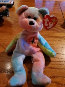 Ty Beanie Baby Peace Bear - Rare..Date numbered on Swing, Pristine Condition!!! - Picture 1 of 6