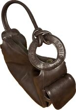 Vintage Y2K Bonjour Shoulder Bag Faux Leather small Brown
