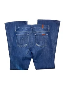 7 For All Mankind A Pocket Flare Jeans Womens Size 24 Short Inseam 29 Inch - Picture 1 of 11