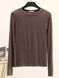 Tshirt O Neck Long Sleeves Women Bottoming Tee Tops Tee Shirt Undershirt - Foto 1 di 40