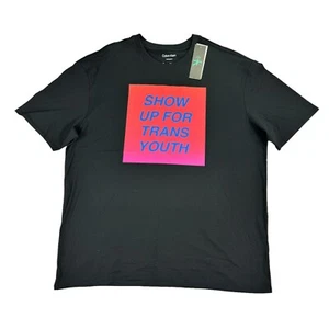 Calvin Klein Mens Relaxed Pride Show Up Graphic Short Sleeve T-Shirt Black L - Picture 1 of 4