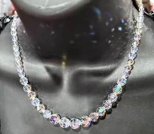 Handmade Swarovski crystal 17 inches necklace sterling silver clasp - Picture 1 of 4