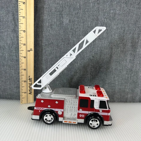 Fire Truck With Ladder Plastic Vehicle Lights And Sound Works Sunny Days Cover