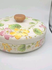 Vintage Japanese Kobe Cookware Enamel Pink Floral Cooking Pan - Picture 1 of 5