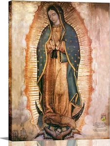 Mexico Our Lady of Guadalupe Portrait Canvas Wall Art Decor Religious Catholic - Picture 1 of 6