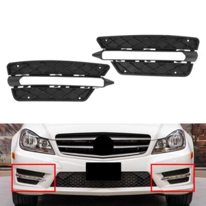 Front  Lower Bumper Grille Fit 2012-2014 Benz C250 C300 Set of 2 LH & RH Plastic - Imagen 1 de 7