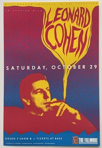 Leonard Cohen Concert Poster 1988 F-57 Fillmore - Picture 1 of 1
