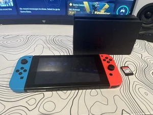 Nintendo Switch With Crazy Fortnite locker On It And super Smash Bros Ultimate - Picture 1 of 14