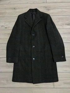 Men's Dunn & Co Ballantyne Pure Wool Vintage Coat sz 39in Khaki Check  - Picture 1 of 10