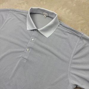 Peter Millar Summer Comfort Golf Polo Shirt Men’s XL White Black Stripe Preppy - Picture 1 of 7