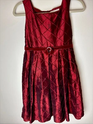 Emily West 女孩 12.5 码假日无袖勃艮第连衣裙带钻石图案 — 第 1/4 张图片