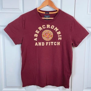 Camisa Muscular Abercrombie & Fitch De Colección Para Hombre Grande Granate con Logotipo de Cresta Y2K - Imagen 1 de 7