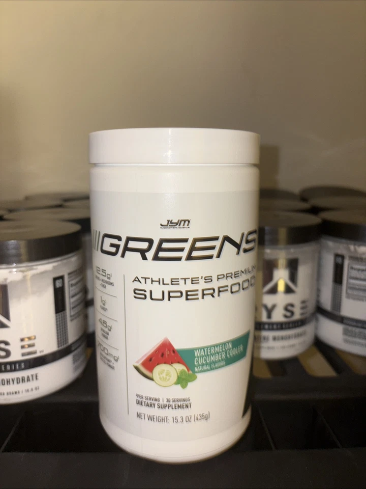 Suplemento JYM Science Greens sabor pepino melancia 30 porções EXP 4/26 - Imagem 1 de 3