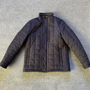Ted Baker Jacket Mens Large Navy Quilted Puffer Stand Collar Zip Snap Humber - Picture 1 of 15